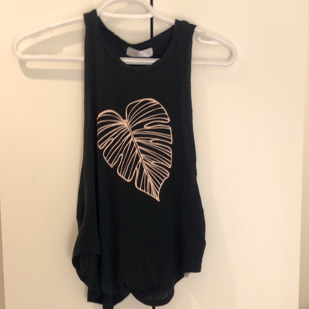 This is a black long tank top.